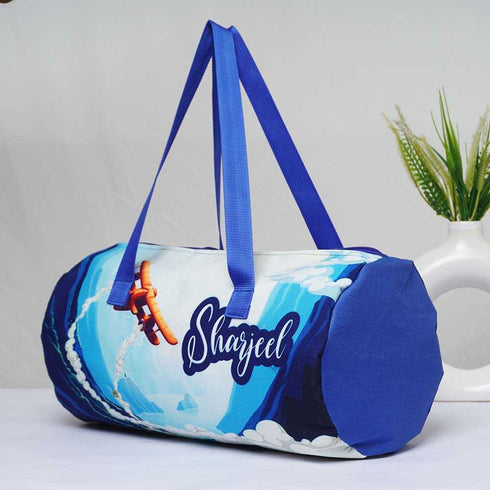 Personalised Airplane Printed Kids Duffle Bag