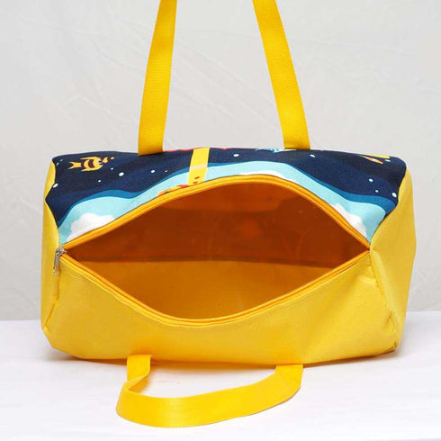Personalised Yellow Printed Kids Duffle Bag