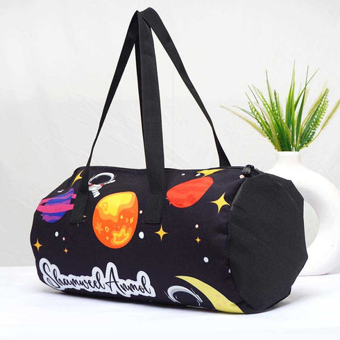 Personalised Space Printed Kids Duffle Bag