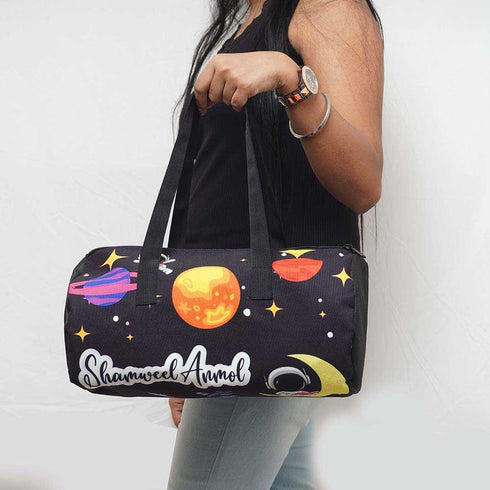 Personalised Space Printed Kids Duffle Bag