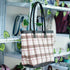 Checks Printed Canvas Shoulder Bag Handbag - Uncommongifts.in