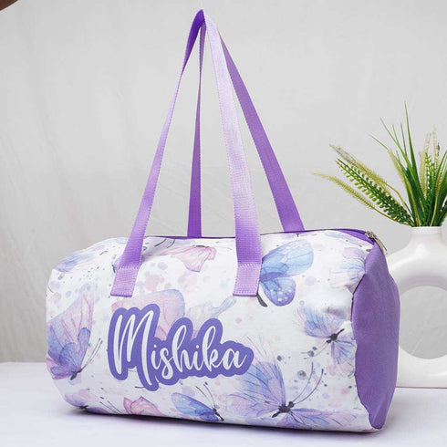 Personalised Butterfly Printed Kids Duffle Bag