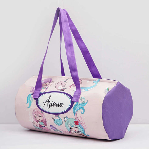 Personalised Little Mermaid Printed Kids Swimming Duffle Bag