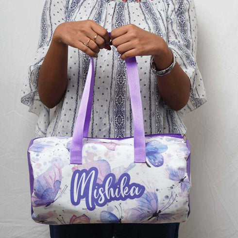 Personalised Butterfly Printed Kids Duffle Bag