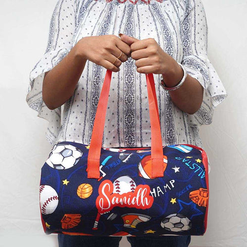 Personalised Football Printed Kids Duffle Bag