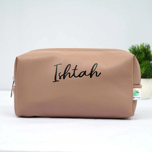 Personalised Bridesmaid Cosmetic Leather Toiletry Bag