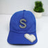 Personalised Kids Caps With Patch and Initial Letter - Blue