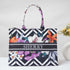 Zigzag Floral Printed Customised Box Tote Bag - Uncommongifts.in