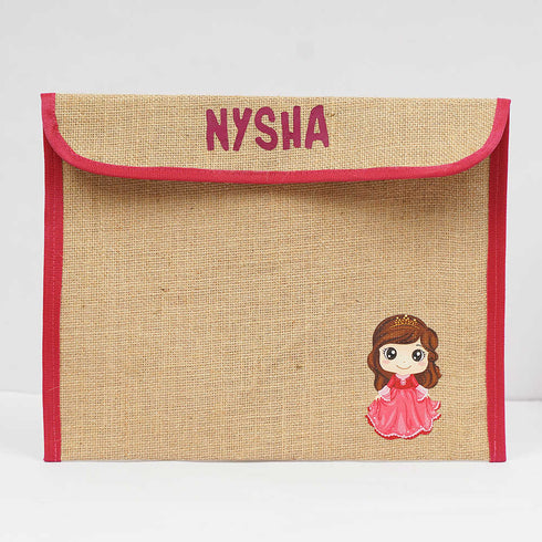 Personalised Jute Document Folder for Kids