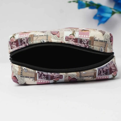 Personalized Floral Printed Box Pouch for Women