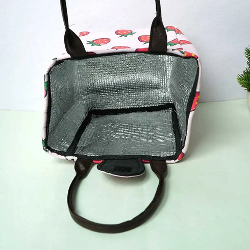 Personalised Strawberry Canvas Printed Lunch Bag