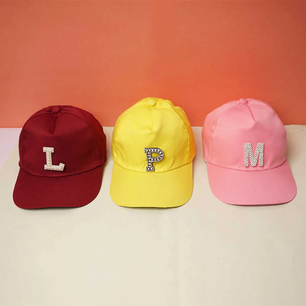 Personalised Caps with Initial Letter - Gray