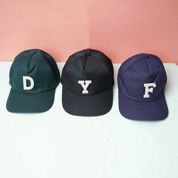 Personalised Caps with Initial Letter - Blue