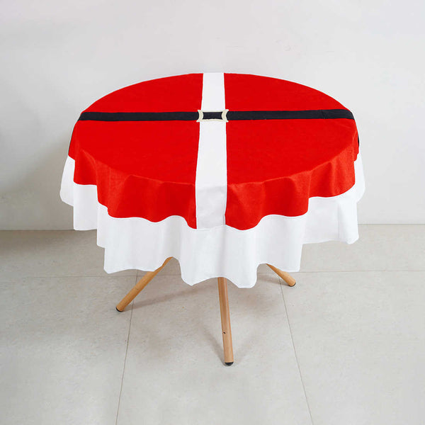 Christmas Belt Round Velvet Table Cloth - Uncommongifts.in