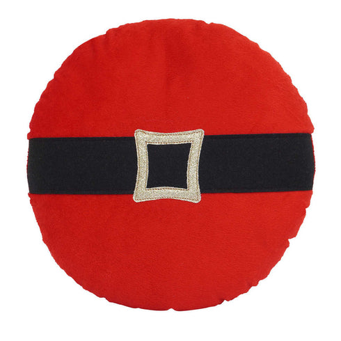 Red Self Design Round Christmas Cushion - Uncommongifts.in