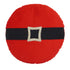 Red Self Design Round Christmas Cushion - Uncommongifts.in