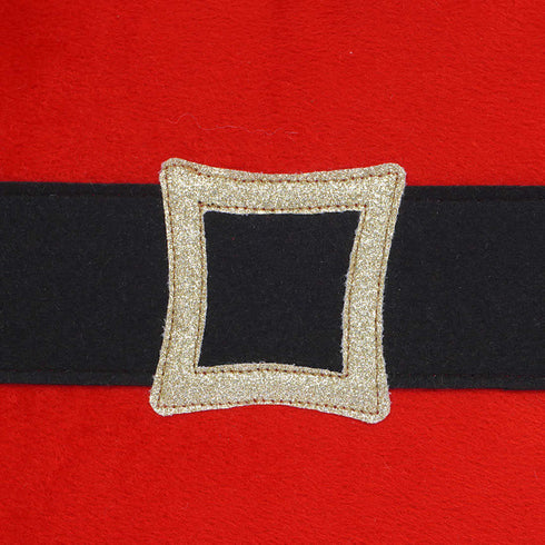 Red Self Design Round Christmas Cushion - Uncommongifts.in