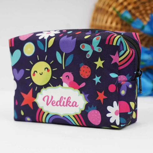 Personalised Floral Printed Kids Box Pouch