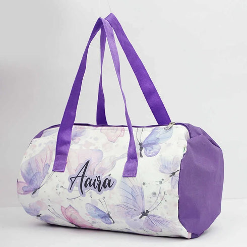 Personalised Floral Printed Kids Duffle Bag Combo Gift Set
