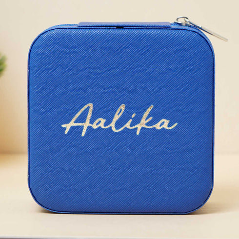 Personalized Organizer Jewellery Box for Women - Blue