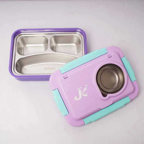 Personalized Stainless Steel Lunch Box for Kids - Purple