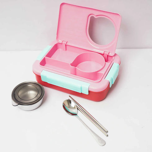 Personalized Stainless Steel Lunch Box for Kids - Pink