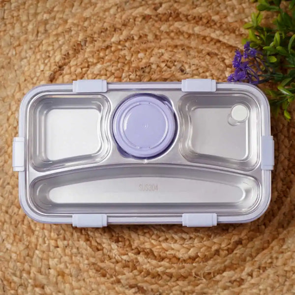 Personalized Stainless Steel Lunch Box for Kids - Purple