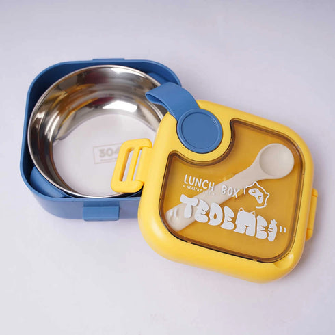 Personalized Square Shape Lunch Box - Blue