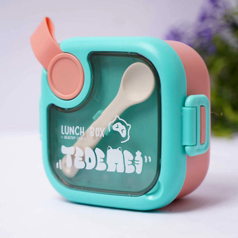 Personalized Square Shape Lunch Box for Kids - Pink