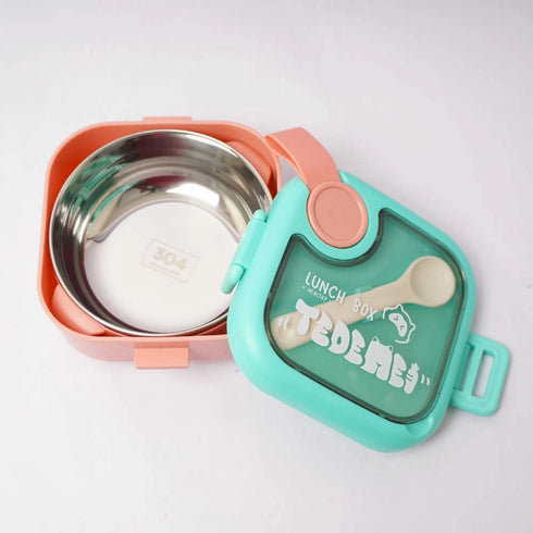 Personalized Square Shape Lunch Box for Kids - Pink