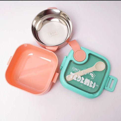 Personalized Square Shape Lunch Box for Kids - Pink