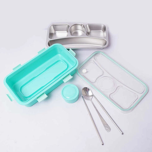 Personalized Stainless Steel Lunch Box for Kids - Green