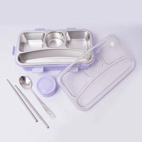Personalized Stainless Steel Lunch Box for Kids - Purple
