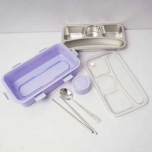 Personalized Stainless Steel Lunch Box for Kids - Purple