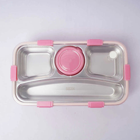 Personalized Stainless Steel Lunch Box for Kids - Pink