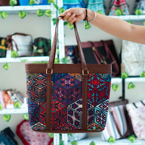 Printed Canvas Shoulder Bag Handbag - Uncommongifts.in