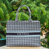 Black & White pattern Printed Customised Box Tote Bag - Uncommongifts.in