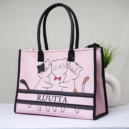 Personalised Cats Printed Box Bag