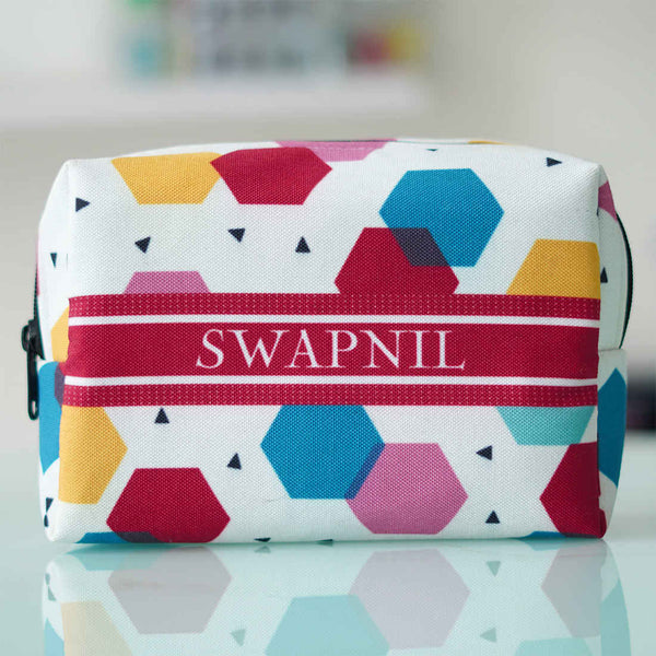 Personalised Geometric Box Pouch - Uncommongifts.in