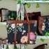 Flower Printed Black Canvas Shoulder Bag Handbag - Uncommongifts.in