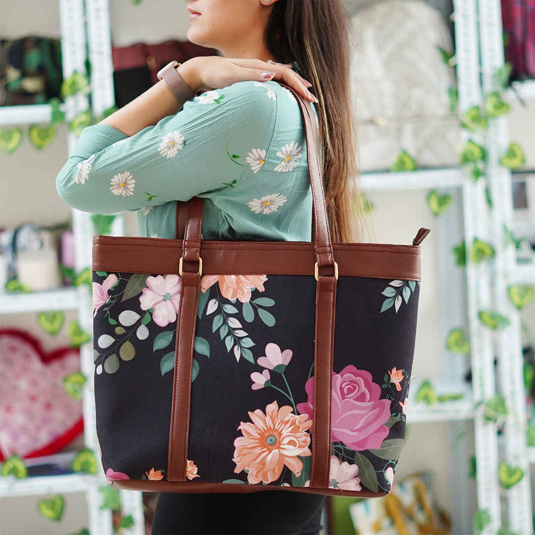 Floral canvas clearance bag