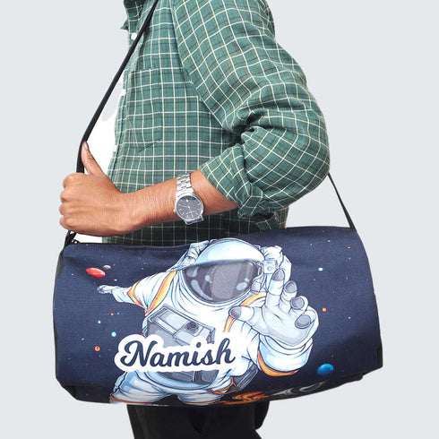 Personalised Space Printed Kids Duffle Bag