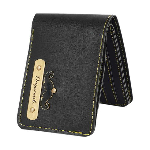 Personalised Gift Combo Men's Wallet With Charm - Black - Uncommongifts.in