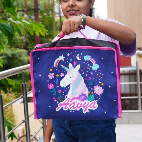 Personalised Unicorn Printed Kids Box Organiser Bag