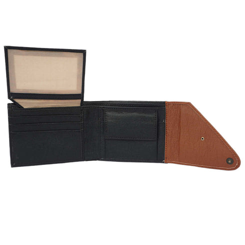 Personalised 3 Fold Men's Wallet With Charm - Brown & Black - Uncommongifts.in