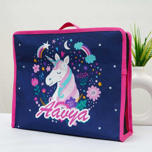 Personalised Unicorn Printed Kids Box Organiser Bag