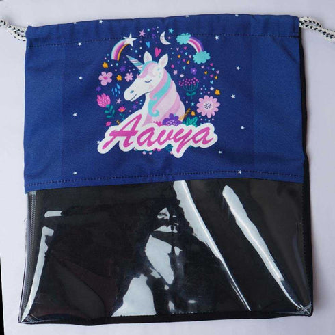 Personalised Unicorn Printed Kids Shoe Bag