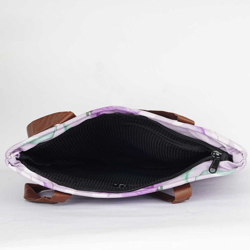 Purple Floral Printed Oversized Shopper Tote Bag - Uncommongifts.in