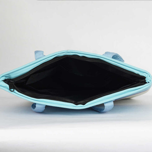 Blue & White Printed Oversized Shopper Tote Bag - Uncommongifts.in