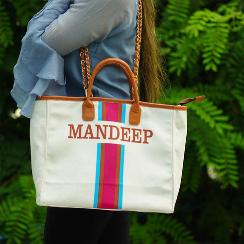 Pink Luna Customised Printed Handbag - Uncommongifts.in